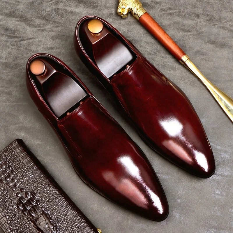 New Fashion Men's Genuine Leather Formal Business Casual Leather Shoes