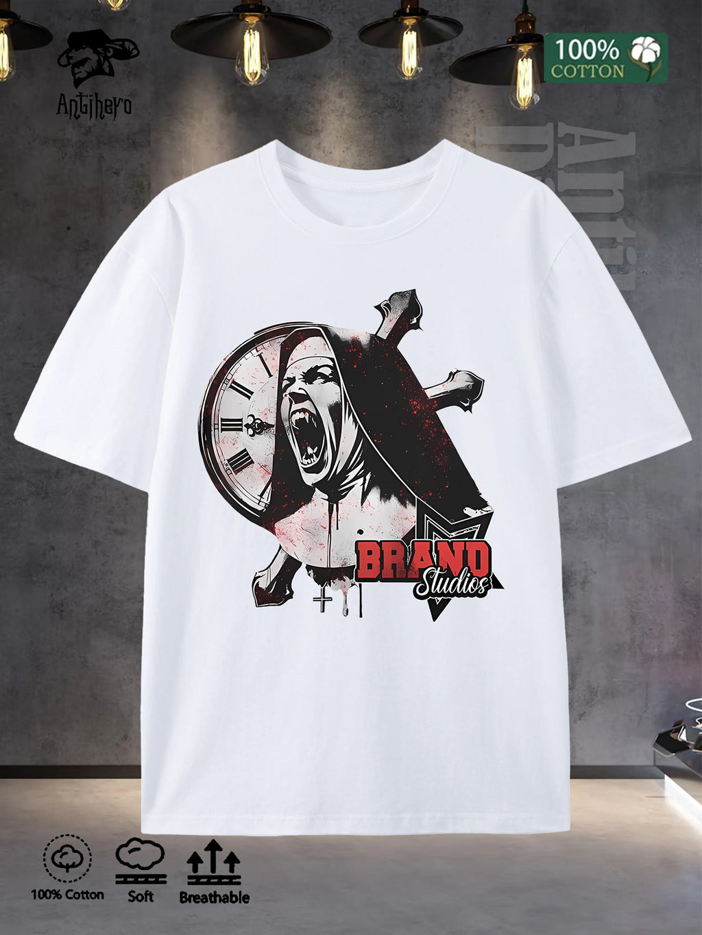 Mens Cotton T Shirt Oversized 5 Color Choices Round Neck Breathable 2025 US Stock