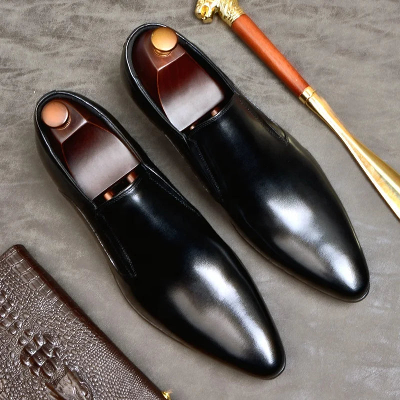 New Fashion Men's Genuine Leather Formal Business Casual Leather Shoes