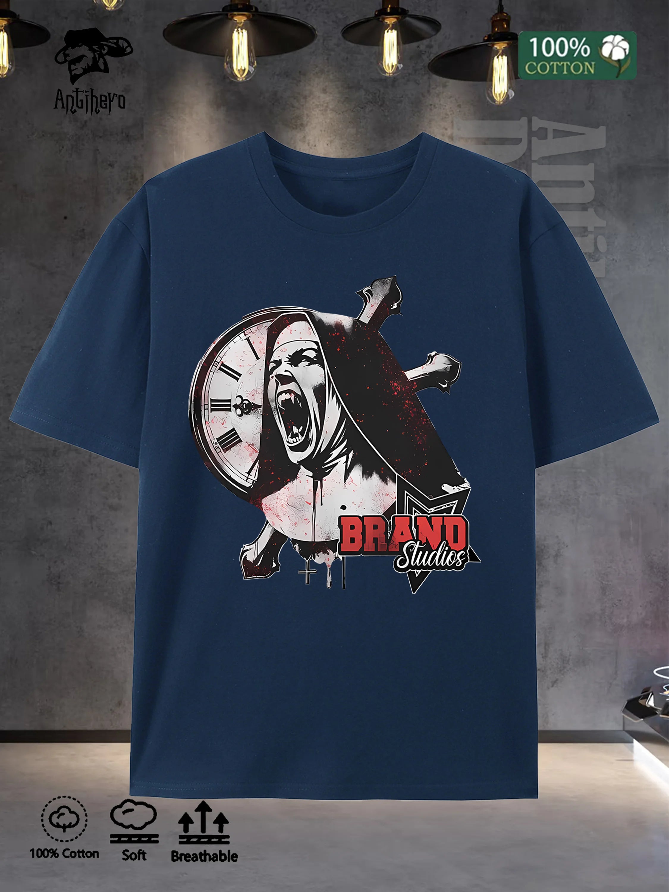 Mens Cotton T Shirt Oversized 5 Color Choices Round Neck Breathable 2025 US Stock