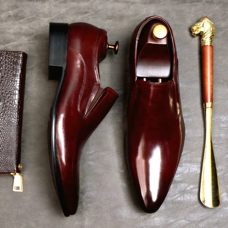 New Fashion Men's Genuine Leather Formal Business Casual Leather Shoes