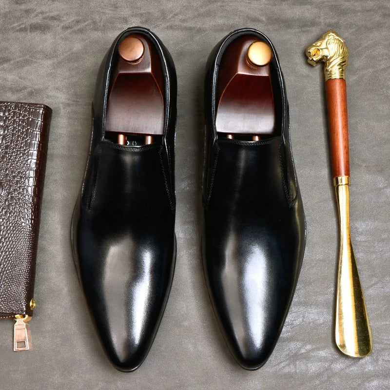 New Fashion Men's Genuine Leather Formal Business Casual Leather Shoes
