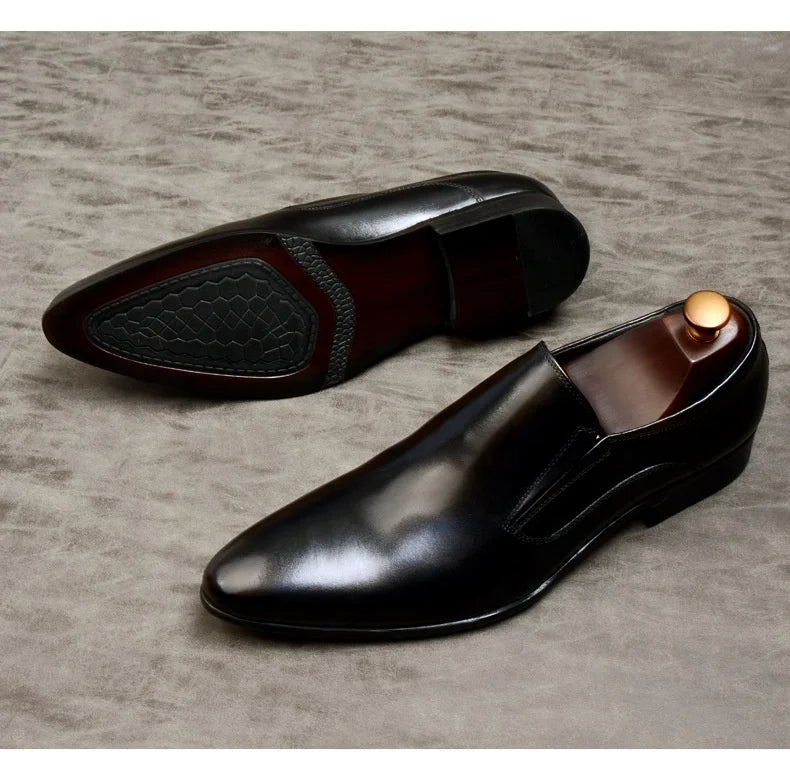 New Fashion Men's Genuine Leather Formal Business Casual Leather Shoes