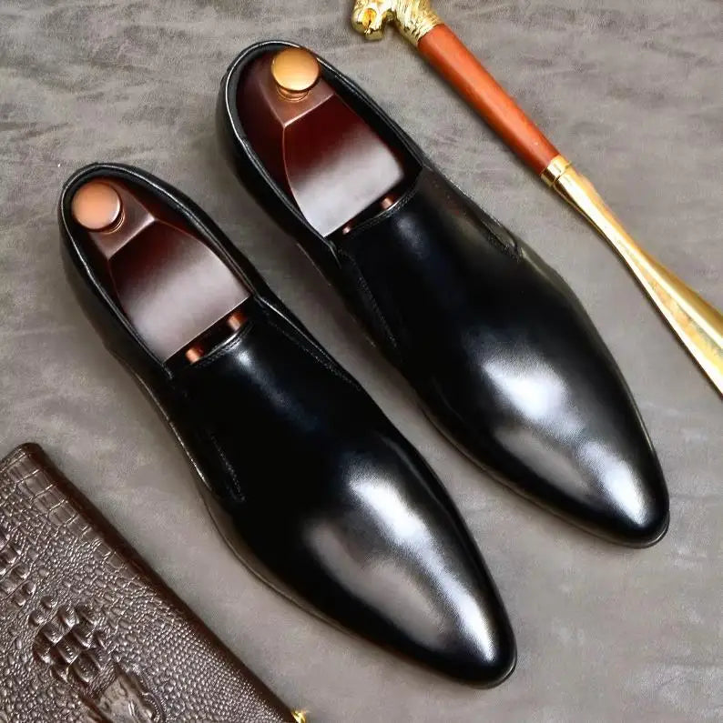 New Fashion Men's Genuine Leather Formal Business Casual Leather Shoes