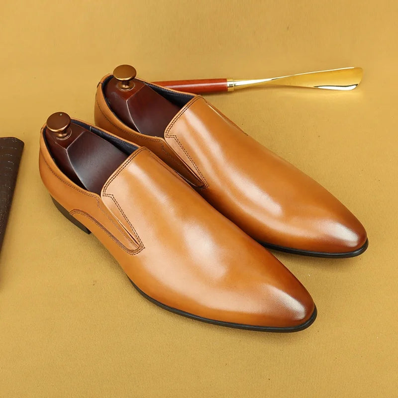 New Fashion Men's Genuine Leather Formal Business Casual Leather Shoes