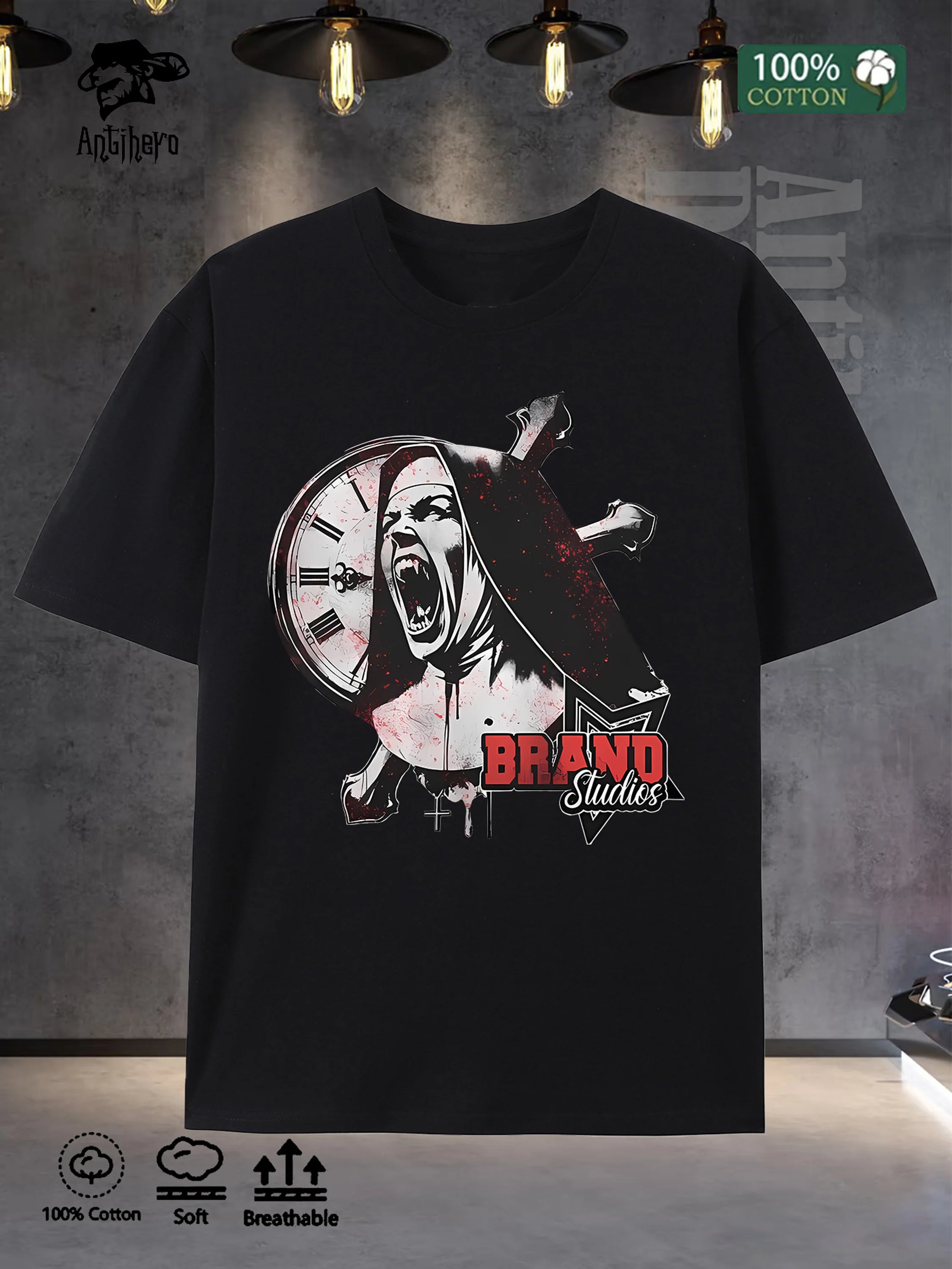 Mens Cotton T Shirt Oversized 5 Color Choices Round Neck Breathable 2025 US Stock