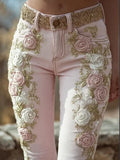 Fashion Floral Print Pants For Women Boho Holiday High Waist Long Pants Lady Casual Streetwear Clubwear Women's Clothing Spring