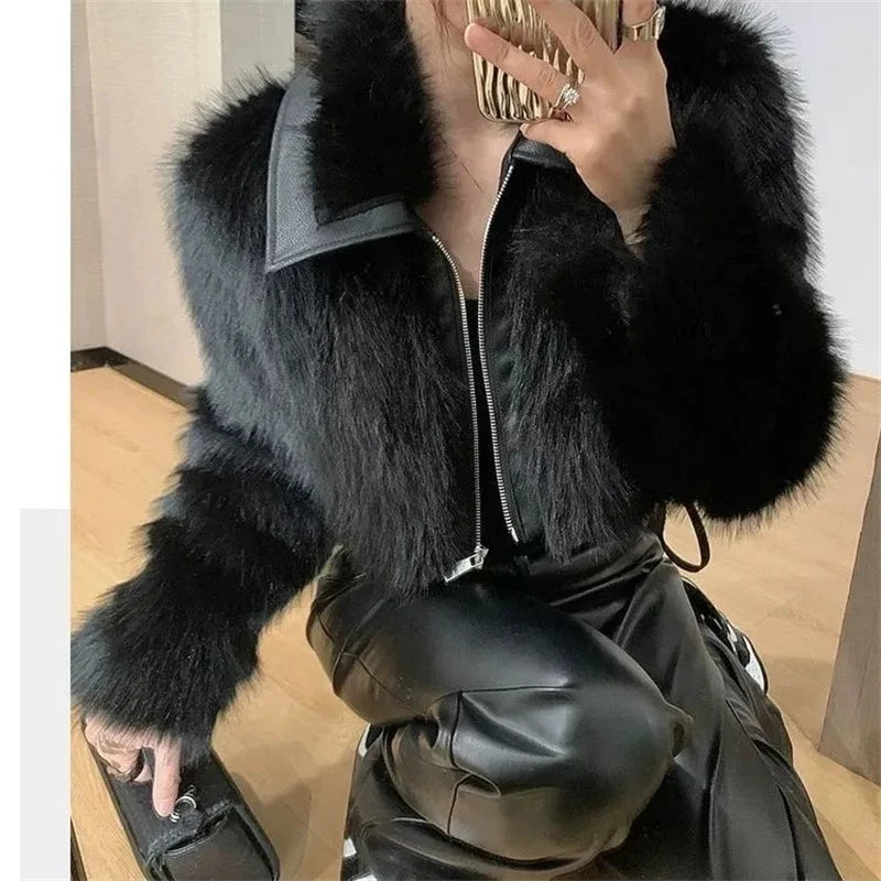 New  Fur coat Women's fur Coat Trend Women's Autumn and Winter new Fashion Faux fur Luxury Lapels Mao Mao Blouse Women's Coat