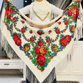 Russian Scarf for Women Square Handkerchief Floral Colorful Cotton Ethnic Girl's Head Wrap Lucky Party Daily Babushka Scarves