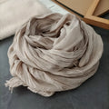 Scarf Women's Literary Texture Folds Long and Thin Rough Edge Simple and Versatile Korean Version Spring Autumn and Winter Shawl